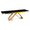 LUIGI Kerámia Kihúzható Asztal 160-240 cm Fekete Márvány/Arany