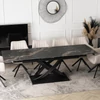 IBIZA Étkezőgarnitúra 160-240 cm Fekete Márvány/Fekete + 4 MUMBAI Szék