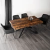 HAMPTON Étkezőgarnitúra 160-240 cm Rusztikus Tölgy/Fekete + 4 BRESSO Szék