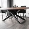 HAMPTON Étkezőgarnitúra 160-240 cm Rusztikus Tölgy/Fekete + 4 BRESSO Szék