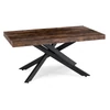 HAMPTON Étkezőgarnitúra 160-240 cm Rusztikus Tölgy/Fekete + 4 BRESSO Szék
