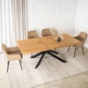 HAMPTON Étkezőgarnitúra 160-240 cm Tölgy/Fekete + 4 BRESSO Szék