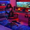 BING Forgós Gamer Szék Lábtartóval Fekete/Piros