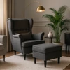 EVAN 2 Lounge Fotel Lábtartóval Sötétszürke
