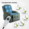 BOX zöld kordbársony dönthető masszázsfotel