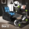 BOX fekete bársony dönthető masszázsfotel