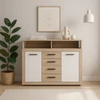 BLAGO MIDI B Fiókos Komód 119.5 cm Sonoma Tölgy/Fehér