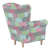 Füles fotel, szövet patchwork, CHARLOT