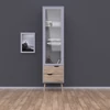 Vitrines szekrény, tölgy sonoma/fehér, OSLO 75461