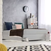 Boxspring típusú ágy 140x200, világosszürke, FERATA KOMFORT