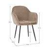 Dizájnos fotel, szürkésbarna Taupe Velvet anyag, ZIRKON