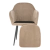 Dizájnos fotel, szürkésbarna Taupe Velvet anyag, ZIRKON