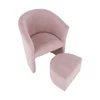 Klub fotel puffal, rózsaszín, ROSE