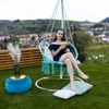 Függő szék, pamut+fém/menta, AMADO 2 NEW