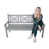 Fából készült kerti pad, szürke, 150 cm, FABLA