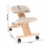 Ergonomikus térdelőszék, krémszínű/bükkfa, GROCO