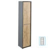 Magas szekrény polcokkal, grafit/tölgyfa artisan, RIOMA NEW TYP 06