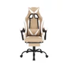 Irodai/gamer fotel, fekete/fehér/bézs, OZGE 2 NEW
