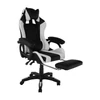 Irodai/gamer szék RGB LED világítással, fekete/fehér, JOVELA
