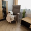 Füles fotel, barna/tölgy, SAMY
