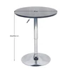 Bárasztal, magasság állítással, króm/ fekete, átmérő 60 cm, BRANY 2 NEW