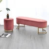 Dizájnos pad, rózsaszín Velvet szövet/gold króm-arany, MIRILA NEW