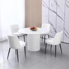 Étkezőasztal, fehér márvány/MDF, átmérő 120 cm, MAHIR TYP 1