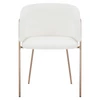 Design étkezőszék, fehér Ivory/rose gold króm rózsaszín, ADIMAR