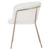 Design étkezőszék, fehér Ivory/rose gold króm rózsaszín, ADIMAR