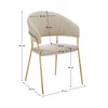 Design étkezőszék, bézs Velvet szövet/gold króm arany, DASMIN TYP 1