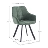 Design fotel, zöld Velvet/fekete, PETIN