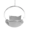 Függő fotel, átlátszó/ezüst/szürke, BUBBLE NEW TYP 1