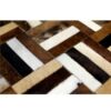 Luxus bőrszőnyeg, barna/fekete/bézs, patchwork, 140x200 , bőr TIP 2