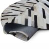 Luxus bőrszőnyeg, fekete/bézs/fehér, patchwork, 150x150, bőr TIP 8