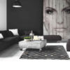 Luxus bőrszőnyeg, barna /fekete/fehér, patchwork, 201x300, bőr TIP 6