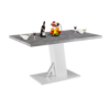 Étkezőasztal, beton/fehér extra magas fényű HG, 138, BOLAST
