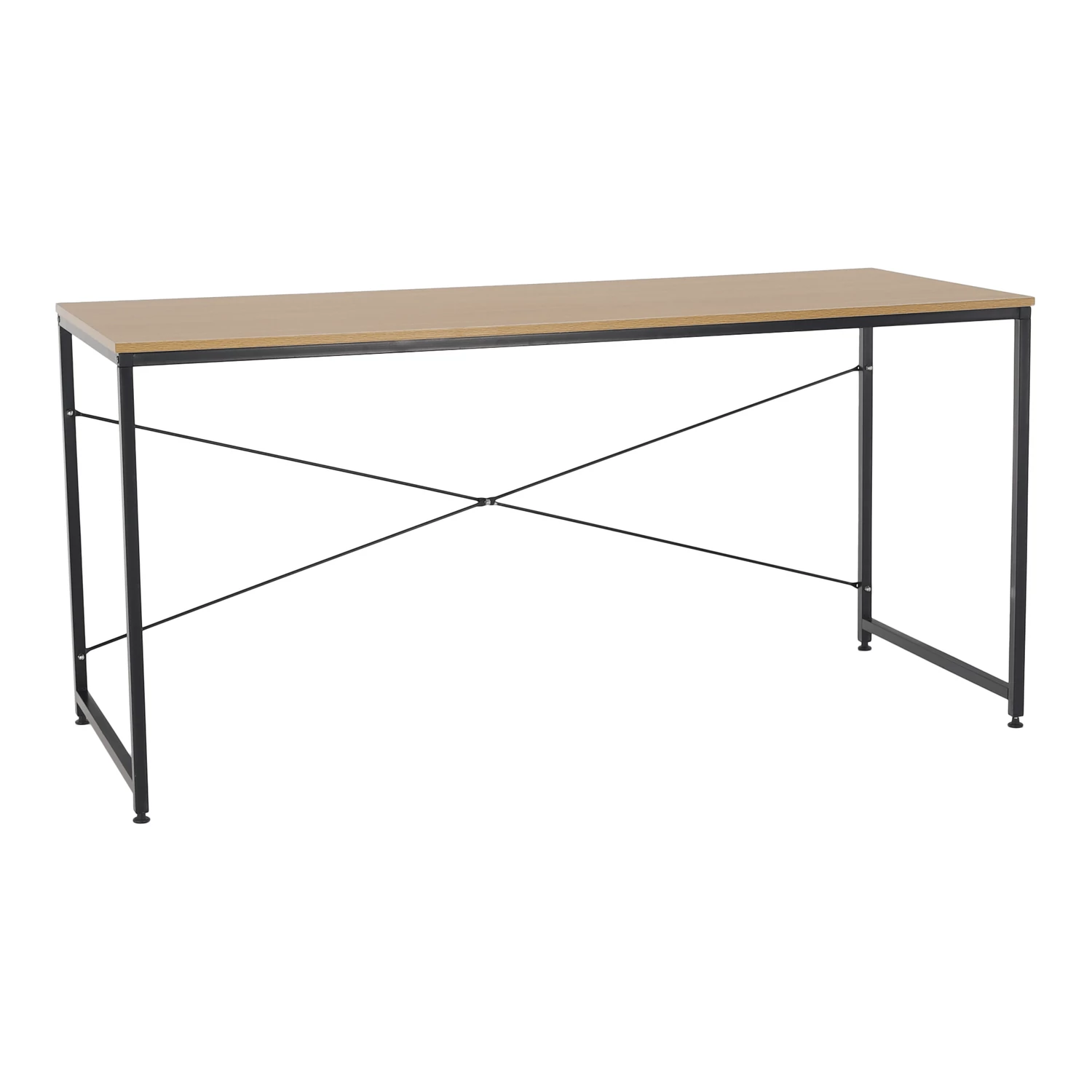 Íróasztal tölgy/fekete, 150x60 cm, MELLORA
