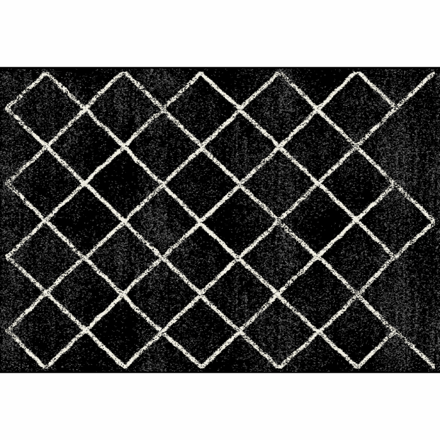 Szőnyeg, fekete/minta, 133x190  cm, MATES TYP 1