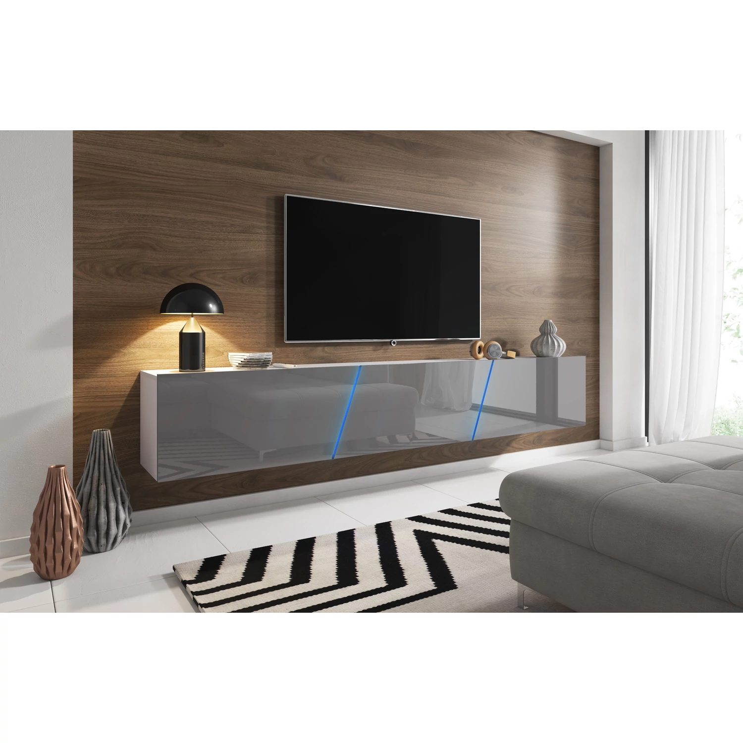 rtv SLANT 240 + LED | fehér/szürke fényes