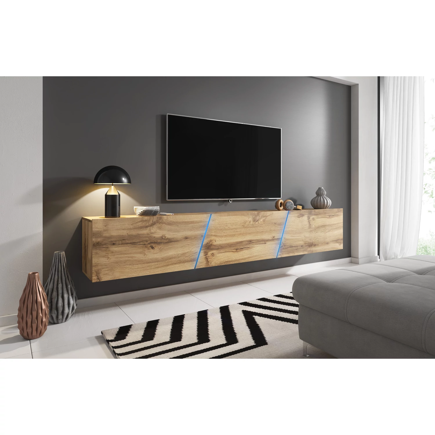 rtv SLANT 240 + LED | tölgy WOTAN