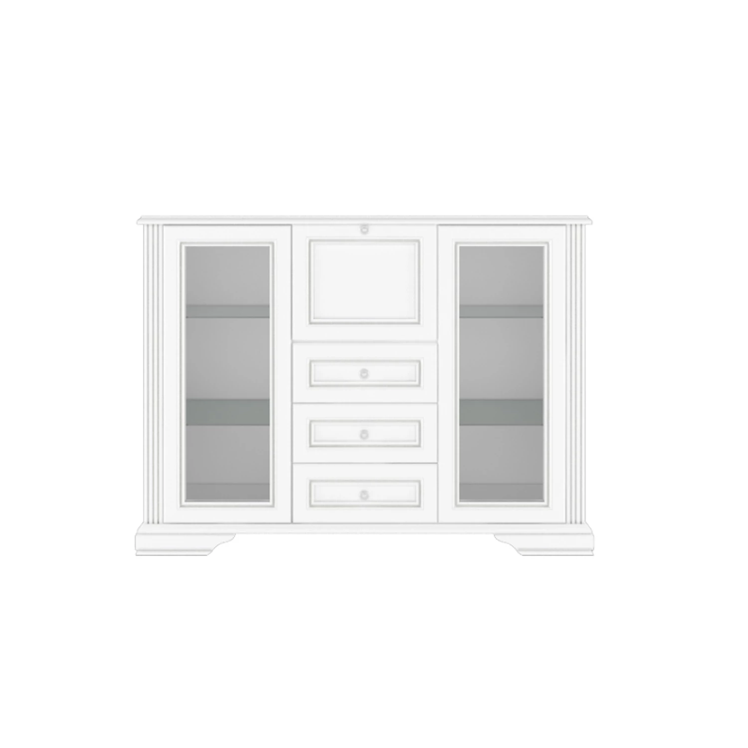 WHITE 009-2 komód 2W3S1B havas kőris/ezüst fenyő