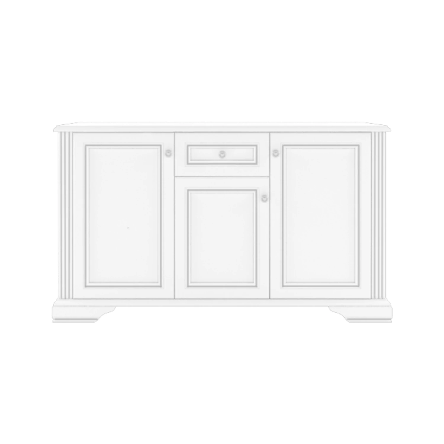 WHITE 009 komód 3D1S havas kőris/ezüst fenyő