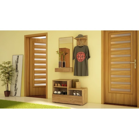CITY előszobabútor craft arany craft tobaco