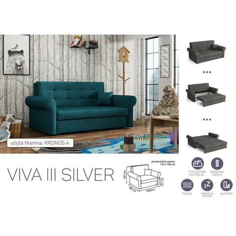 VIVA SILVER III. előre nyíló rugós kanapé Kronos 04