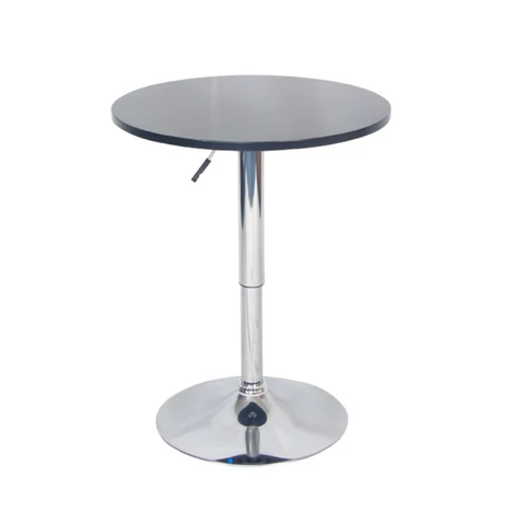 Bárasztal, magasság állítással, króm/ fekete, átmérő 60 cm, BRANY 2 NEW