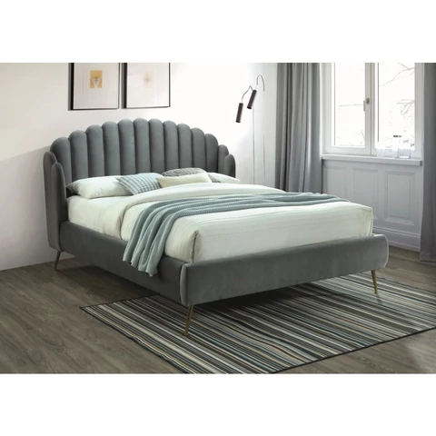 CALABRIA VELVET ágy 160x200 szürke BLUVEL 14