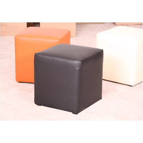 KUBIK puff, textilbőr fekete