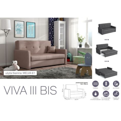 VIVA BIS III. előre nyíló rugós kanapé