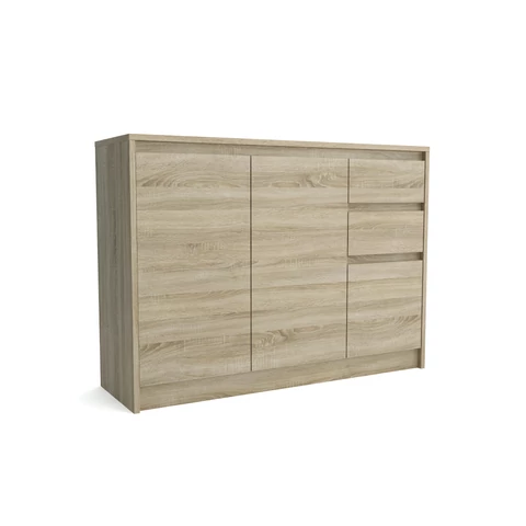 Palma LUX M 3 ajtós, 2 fiókos komód, sonoma tölgy