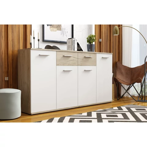 Justus 3 sonoma/fehér komód 160 cm